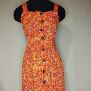 Japna Vibrant Floral Button-Down Maxi Dress